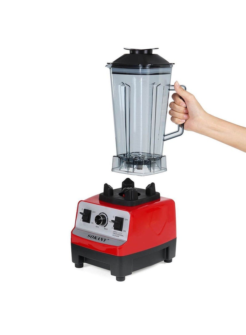 sokany Multifunctional Countertop Blenders Ice Shaver Food Grinder 2L 4500W SK-444 Black Red - Image 2